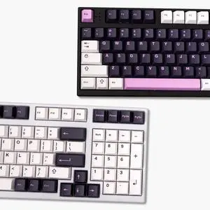 White Purple Keycaps Set Cherry Profile Doubleshot Custom Keyboard Keycaps 253 Keys for Cherry MX 60% 65% 70% 75% 95% Mechanical Keyboards