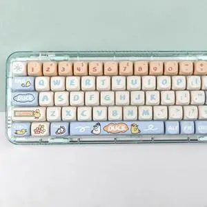MOA Profile Keycaps 138 Keys Yellow Cute Duck PBT DYE-SYB Keycap for Mx Cherry Mechanical Keyboard GH60 GK64 FC660M RK860 RK987 RK61