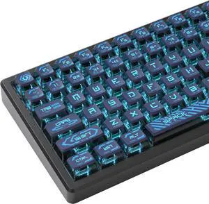 iTastatur Punk Pudding Keycaps,120 Keycap Set keycaps 60 Percent, ASA Profile Custom Keycap, PBT Dye-Sublimation Translucent ANSI US Layout for Cherry MX Switches 61 68 87 96 104 Mechanical Keyboard