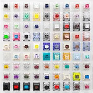 KPREPUBLIC Kailh 81 Switch switches Tester with Acrylic Base Blank keycaps for Mechanical Keyboard Box Cream Arctic Fox Silver Jellyfish (Kailh 81 Switch Tester x1)