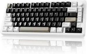 ATTACK SHARK X86 Wireless Gaming Keyboard 75%,Aluminum Mechanical Keyboard,3-Modes Creamy Keyboard,Hot-Swap Custom Keyboard with Knob,Gasket Structure,Linear Switches,RGB Backlit Keyboard-Milk White