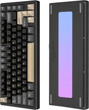 Attack Shark X75 Aluminum CNC Wireless Mechanical Gaming Keyboard, BT/2.4G/USB-C Wired 81 Keys VIA Custom Keyboard, 7000 mAh Gasket Hot Swappable RGB Mechanical Keyboard for Mac/PC/PS4/Xbox-Black