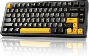 ATTACK SHARK X86 Wireless Gaming Keyboard 75%,Aluminum Mechanical Keyboard,3-Modes Creamy Keyboard,Hot-Swap Custom Keyboard with Knob,Gasket Structure,Linear Switches,RGB Backlit Keyboard-Star Black