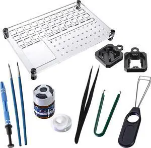Switch Tester Station Switch Opener with GPL 205g0 Lubricating Oil Acrylic Lube DIY Double-Deck Removal Platform Keycaps Puller for Custom Gateron Cherry Mechanical Keyboard(Lubrication Kit C)