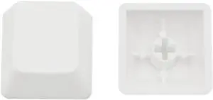 Elacgap OEM Profile White Blank Keycaps PBT Material 1U R4 Keycap for MX switches Mechanical Keyboard (White, 100pcs)