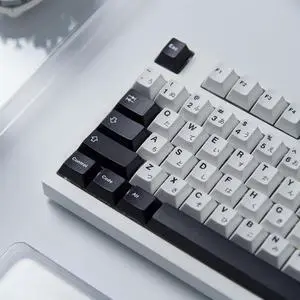133 Keys Japanese Keycap Cherry Profile Dye Sub PBT Black and White Keycaps Set Fit for 61/64/87/104/108 Cherry Mx Switches Mechanical Keyboard