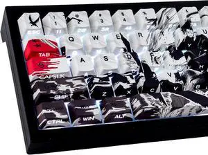 PBT Keycaps - Side Print Keycap Set, Shine Through Custom Key caps, Japanese Keycaps Dye Sub & Double Shot, 131 Keys Cherry Profile Keyboard Keycap for Magnetic Mechanical Keyboard