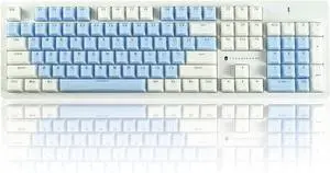 Crystal Keycaps,Ice Crystal KeycapABS Jelly Key caps Set for 61 68 104 Mechanical Gaming Keyboard Cherry Profile English Layout(Blue with White)
