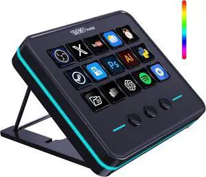 VSDINSIDE Macro Keypad, Stream Controller Deck Gaming Streaming Shortcut Keyboard, 18 Programmable Keys Customizable Visual AI Pad USB Soundboard for OBS, YouTube, Desk Office Setup, Laptop, PC, Mac