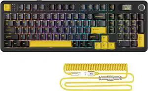 ATTACK SHARK X98PRO Wireless Mechanical Keyboard,Multi-Function Knob&TFT Screen,Tri-Mode BT/2.4G Hz/USB-C Wired Keyboard,Hot-Swap RGB Backlit,4000mAh Cloud Drive,for Win/Mac/Linux-Starry Black