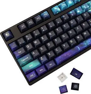 MOLGRIA Keycaps Starry Sky 139 Set for Mechanical Keyboard, Custom PBT KCA Profile Key Caps with Keycap Puller for Gateron Kailh Cherry MX Switch for ANSI and ISO Layout Keyboard