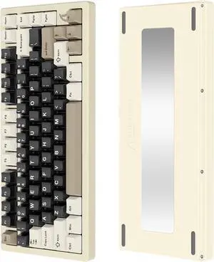 Attack Shark X75 Aluminum CNC Wireless Mechanical Gaming Keyboard, BT/2.4G/USB-C Wired 81 Keys VIA Custom Keyboard, 7000 mAh Gasket Hot Swappable RGB Mechanical Keyboard for Mac/PC/PS4/Xbox-Creamy