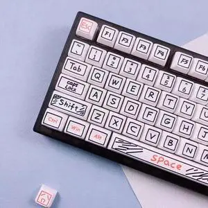 Elacgap PBT Keycaps 126 Keys Cute Graffiti Keycaps Set, XDA Profile, Dye-Sublimation Key Caps for Cherry Gateron MX Switches Mechanical Keyboard