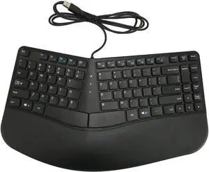 Ergonomic Keyboard, 87 Keys Wired Split Keyboard with Wrist Rest for Carpal Tunnel, Comfortable Natural Typing USB Keyboard with Shortcuts for Laptop, Computer, PC Plug and Play