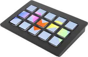 Custom LCD Keyboard with 15 Keys, Action in App Software, Studio Controller Macro Keyboard for Twitch, LCD Customizable Buttons, Hotkey