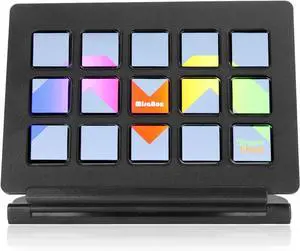 Controller, All in One Keypad for Streaming, 15 Custom Keys, Studio Controller LCD Custom Keyboard for 4KCU for OBS for Twitch for YouTube for Twitter