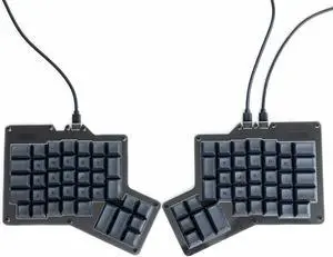 Apos ErgoDox 76 "Hot DOX V2 Split Ergonomic Mechanical Keyboard  Ortholinear, Indicator Screen, QMK/VIA Firmware, RGB, USB-C, PBT Keycaps, Hotswap (Dark - Kailh Rose Red Switches)