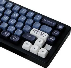 ZXMICYFA PBT Keycaps, 126 Keys Customized Keycaps, Cute Dye Sublimation Theme Keycap Set MOA Form Factor Keycaps for American Layout Cherry Gateron MX Switch Mechanical Keyboard