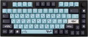 JSJT Japanese Keycap Set-Sky Blue Keycaps 137 Keys PBT Dye Sublimation Custom Keycaps with 6.25u/7u Spacebar for DZ60/RK61/64/gk61/68/84/980/104 MX Switches Mechanical Keyboards