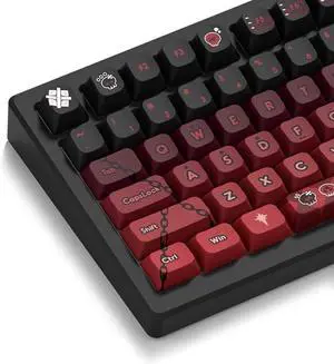 140 Custom Keycaps, XDA Height Fadeless PBT Keycap Set 5 Side Dye Sublimation Custom Keycaps for 61, 87, 98, 104, 108, 140 Keys Mechanical Keyboard (Gradient Red)
