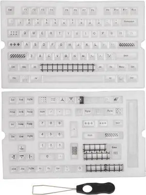145 Key Clear Keycap Set, Transparent ABS for Cherry Height, DIY KCA Keycaps with Key Puller, Compatible with Most Mechanical Keyboards, Full Coverage for Various Keyboard Sizes