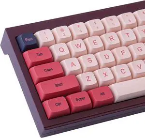 Tsungup PBT Keycaps,XDA Profile Keycaps 148 Keys Dye Sublimation Cute Pink Custom Keycap Set for ANSI Layout Cherry MX Switches Mechanical Keyboards