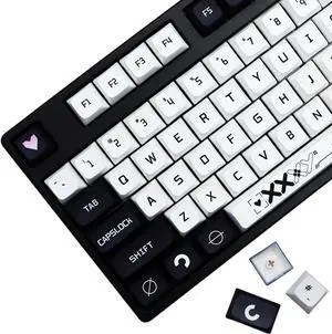 MOLGRIA B42 Keycaps, 128 Set Dark Blue and White Keycaps for Mechanical Keyboard, Custom PBT XDA Profile Key Caps for Gateron Kailh Cherry MX Switch fit ANSI and ISO Layout Keyboard