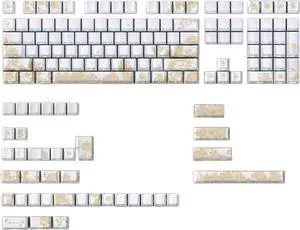 146/136Keys Keycaps Customs Platinums Embroidery Keycap Set Side Print Backlit Caps for Mechanical Keyboard Side Print Keycap