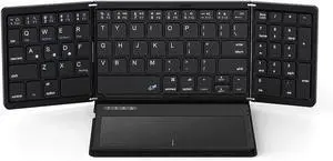 Ergonomic Foldable Keyboard Keypad with Large Touchpad and Numpad for Tablets PC