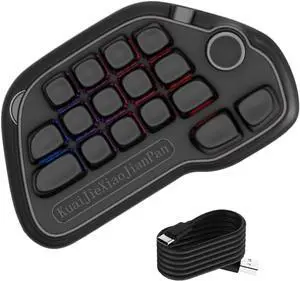 RGBs Backlit 17 Key Mechanical Numpad with VIA Programmable Features Hot Swappable USB Numeric Keypad for Laptop PC Desktop