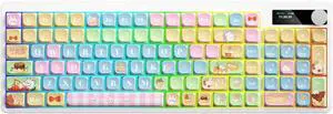 Mechanical Keyboard with Red Switches Backlight Full Key Rollover P Keycaps Display Metal Knob Gaming Ergonomic Keyboard DIY Set Fun Cake House