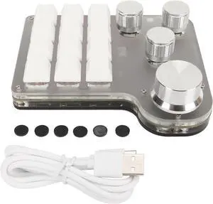 Blue Switch Keyboard USB C BT 2.4G Mini RGB Custom Keypad Industrial Console 5V 1A