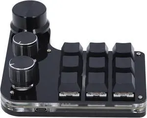 USB Mini Macro Mechanical Gaming Keyboard Programmable RGB LED Red Switch Wired Keypad for Gaming Office Music