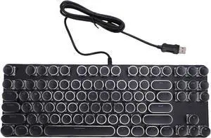 87 Key Mechanical Gaming Keyboard, RGB Backlit, Blue Switch, Punk Style Keycaps, Water Proof, Plug Play USB for PC, Laptop, Compact Wired Keyboard for Gamers, Typists (Black)