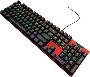 RGBs Backlits Mechanical Gaming Keyboards with Blue Switches Thin Wireds Design for PC Gamers