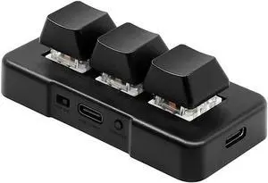 MK321-Pro 3-Key Customized Keyboard with Mechanical Blue Switch USB+2.4G+BT Connection for Office Game Multimedia Black