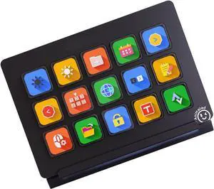 Pitadue Live Stream Command Centers 15Customizable Button Ai Keyboards Stream Controller For Mutiple Apps Content Creation