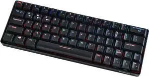Compact Mechanical Multi-Device Keyboard with 64 Keys & Wired Mode 8 Backlit Effects N-Key Rollover Black Brown Switches