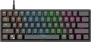 Mechanical Keyboard 61-Key Gaming Keyboard Blue Switches and Compact Design Various Backlit Ergonomic Design r OS Li and