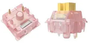 Lime Tactile Silent Switch V2-35gf 5-Pin MX Compatible Keyboard Switches, Quiet Tactile Bump, Extended Spring, 50M Lifespan, for Gaming & Office Use(Pink,90PCS)