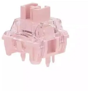Linear Mechanical Keyboard Switches  43gf Actuation Force, 3.6mm Total Travel, Smooth Typing, 5-Pin, Pre-Lubed, Gold Contacts  Pink Transparent Housing(70PCS)