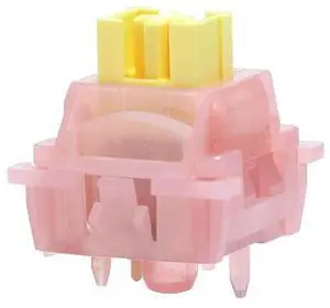 5-Pin Linear Mechanical Switch 40±10gf Actuation, Pink Housing with Yellow Stem, 3.3mm Travel, MX-Compatible, 50M Click Lifespan(110PCS)