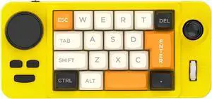 Ldabrye 19 Color Gaming Keyboard Programmable Joystick Double Macroed Wheel Hot Swappable Switches Space Saving Mechanical Macroed Keyboard With Color Effects