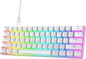 V900 Mechanical Keyboard with 61Keys Color Lighting Effects Hot Swappable Switches for Gaming and Typing