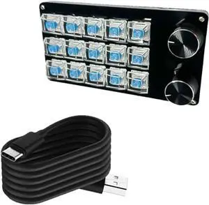 DIDILLX Programmable Macro Keyboards With 2Knobs,Mechanical Gaming Keypad,Hot Swappable Switches,Wire Customizable Control Pad