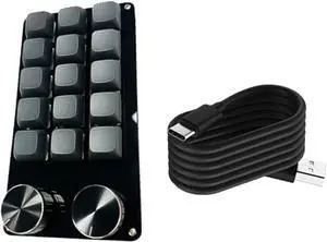 Single Knob 9KEY/10KEY/12KEY/15KEY Mechanical Gaming Keyboard Programmable Keypad Customizable Macro Keypad with Multimedia Control Pad