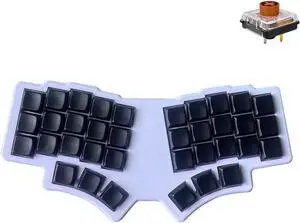 SZRKBD Ergonomic Choc XS 35 Ultrathin Mechanical Keyboard,36 Keys, Wried, Hot-Swappable, RGB, Vial Programmable (White-B, Brown Switch)
