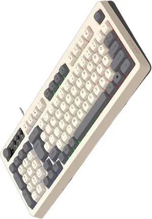 ETAWDE 98Key Wire Gaming Keyboard with ARGB Effects Ergonomic Keyboard Comfortable Keycaps for Gaming and Office Use