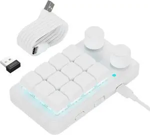 DIEKE 12 Key Mechanical Macros Pad With RGBs Illuminations Twin Rotarys Knobs For Gaming And Productivity Programmable Macros Pad