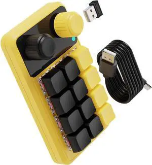 1Handed Macros Keyboards with 12 Programmable Key RGBs Two Dials Option & Type C